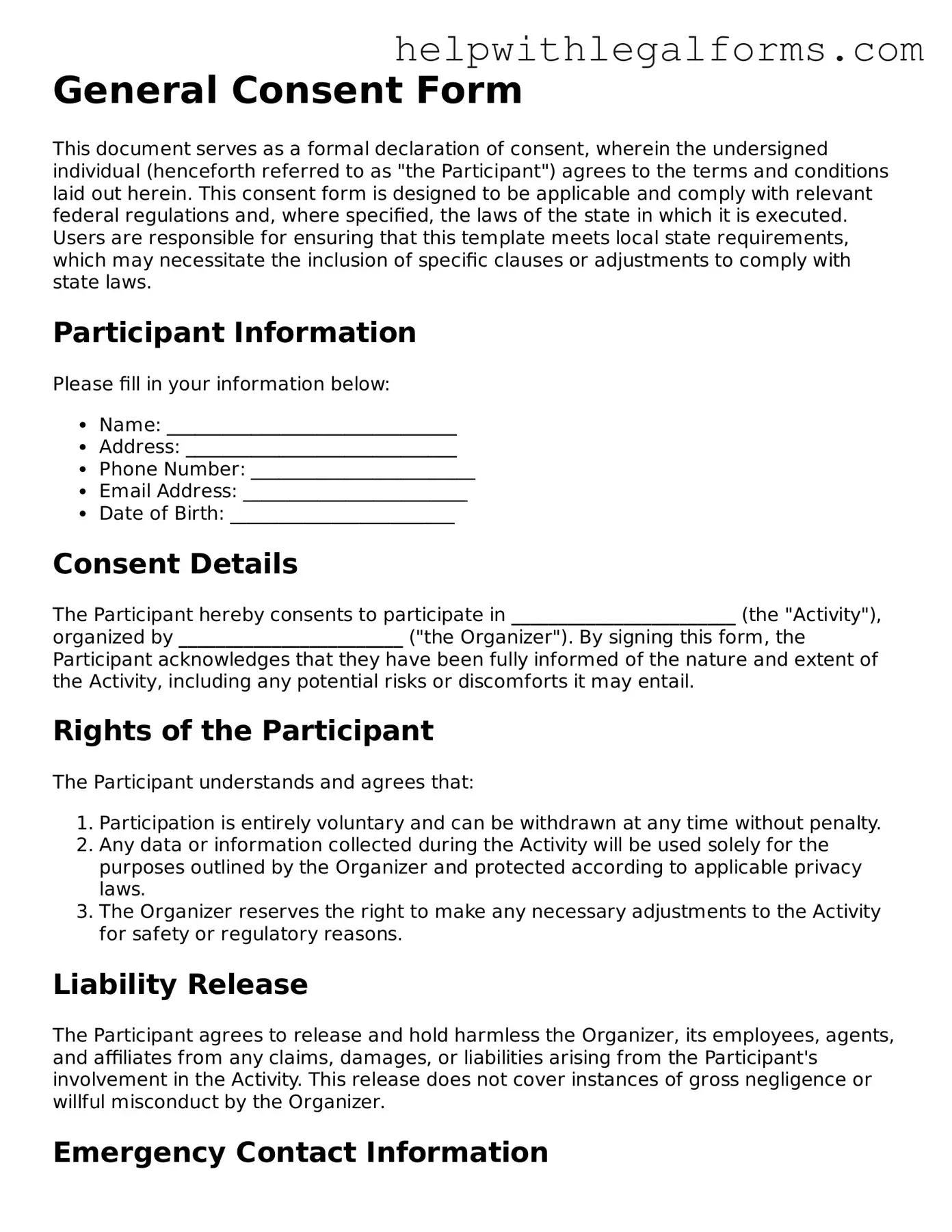 Legal Consent Form