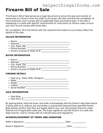 Legal Firearm Bill of Sale Form
