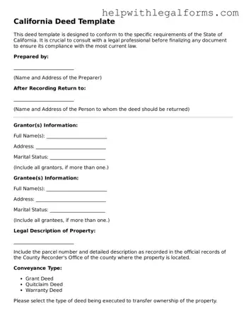Blank  Deed Form for California