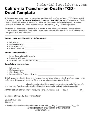 Blank  Transfer-on-Death Deed Form for California