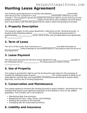 Legal Hunting Lease Agreement Form