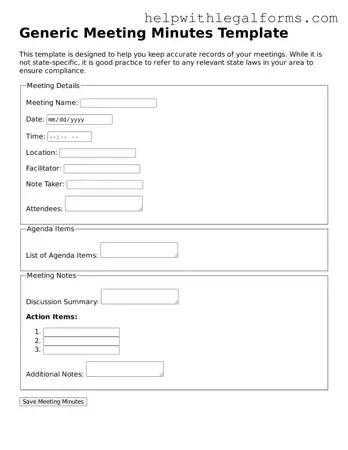 Legal Meeting Minutes Form