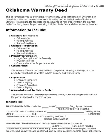 Blank  Deed Form for Oklahoma