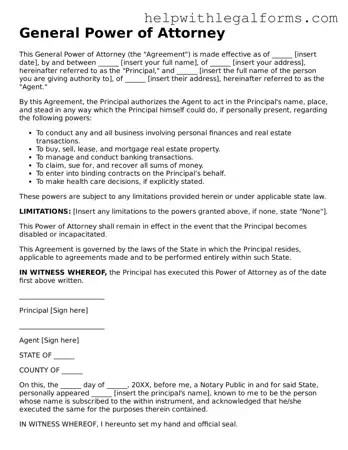 Legal Power of Attorney Form