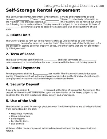 Legal Self-Storage Rental Agreement Form