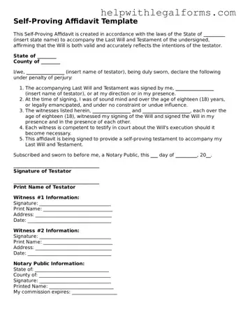Legal Self-Proving Affidavit Form